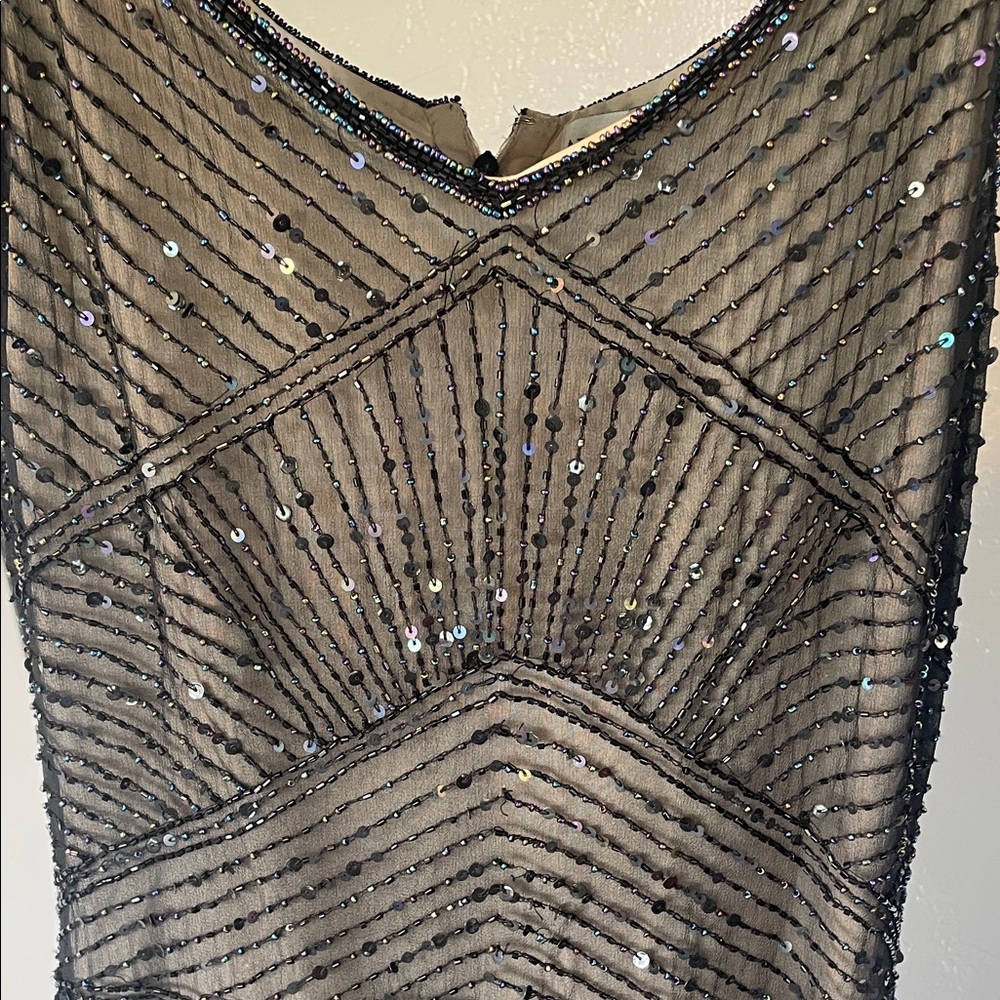 Adrianna Papell Black Sequin Mini Dress - Picture 2 of 4